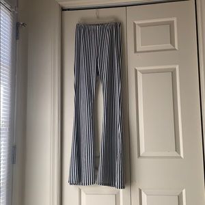 Black and white striped pants